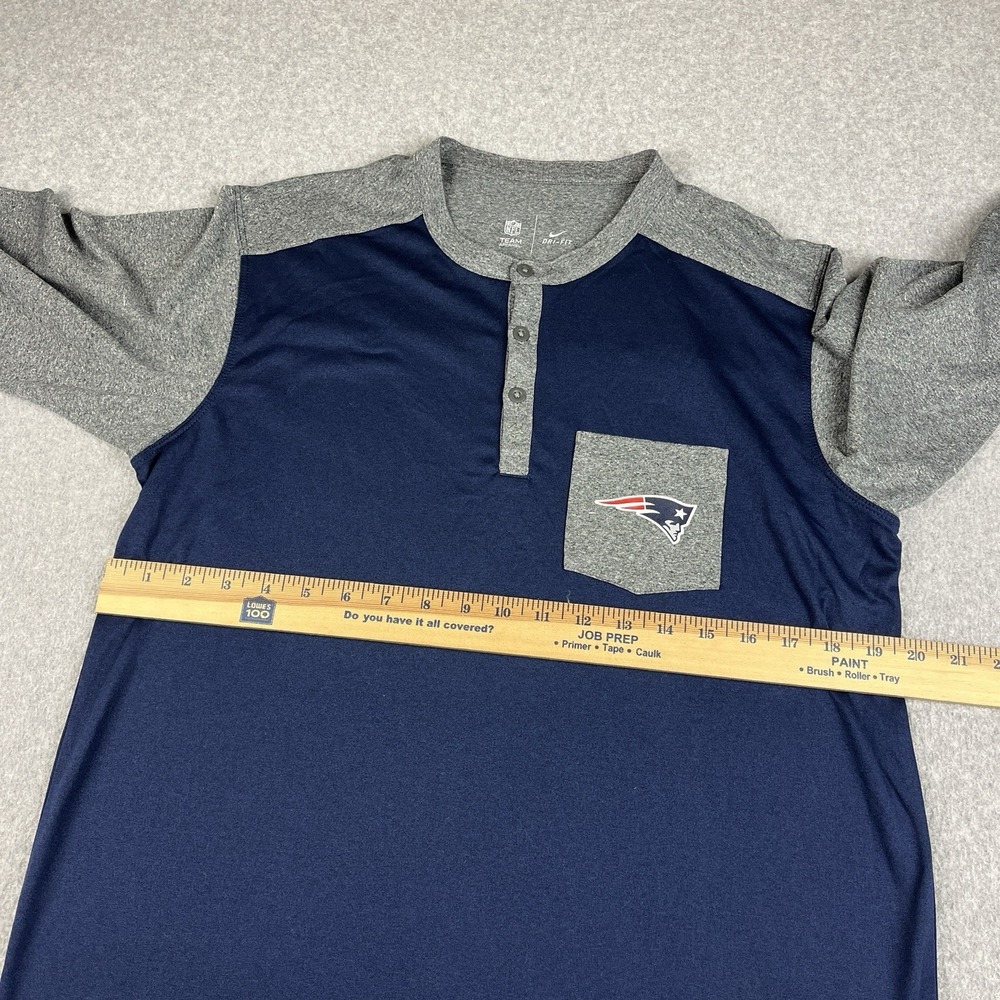 Nike Dri Fit T Shirt Mens Medium New England Patriots Baseball 3/4 Sleeve NFL - Picture 7 of 11